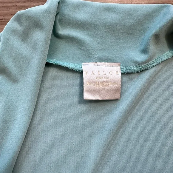 Fitted Blue Cap Sleeve Blouse with Square Neckline - Picture 7 of 7